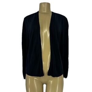 J. Jill Small Tall Women Cropped Open Front Cardigan Linen Blend Light E150v